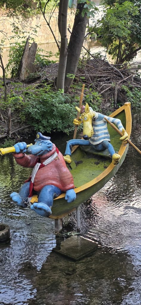 Sandmännchen Figur in der Innenstadt von Erfurt