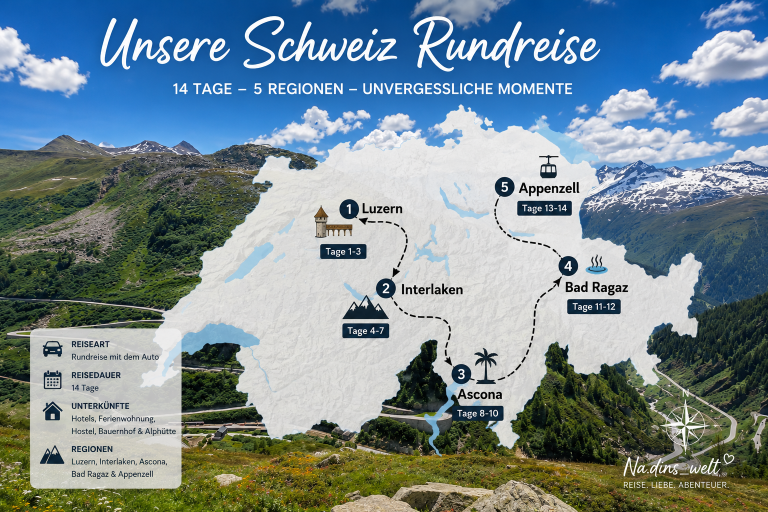 14 Tage Schweiz Rundreise mit dem Auto: Route & Highlights